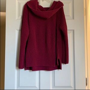 Burgundy Off the Shoulder Sweater